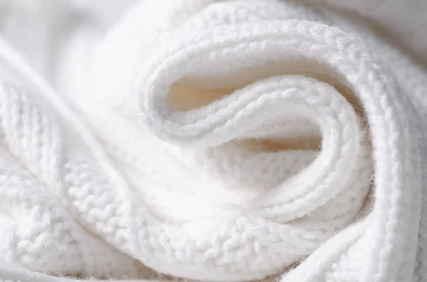 温かみのあるホワイトの生地テクスチャ素材セーター — ストック写真