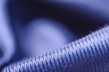 Mavi sıcak kumaş doku malzeme kazak