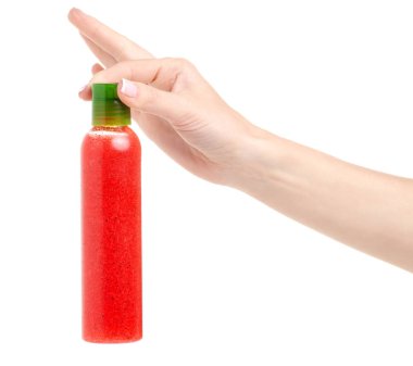 Şişe vücut fırçalayın el güzellik vücut bakımı