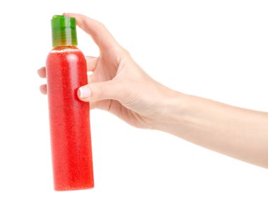 Şişe vücut fırçalayın el güzellik vücut bakımı