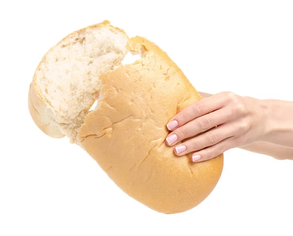 Weißbrot in der Hand — Stockfoto