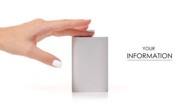 Gri güç banka el desen beyaz zemin yalıtımı hakkında