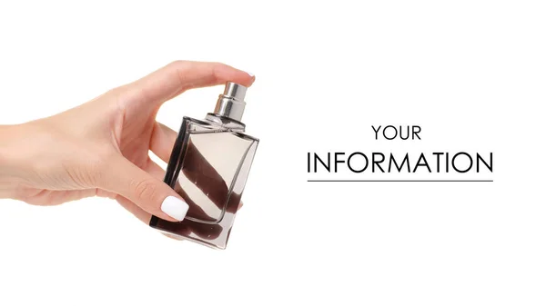 Frasco de perfume en patrón de mano — Foto de Stock