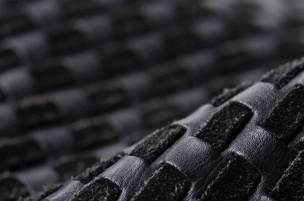 Schwarzes Leder Material Textur Mode — Stockfoto