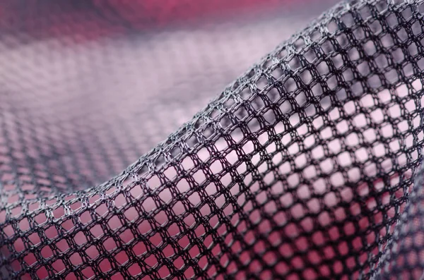 Black mesh lining fabric textile material cloth macro
