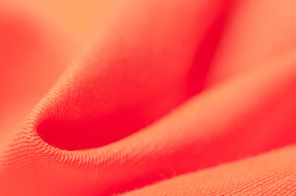 Orange Fabric Textile Texture Macro Blur Background — Stock Photo, Image