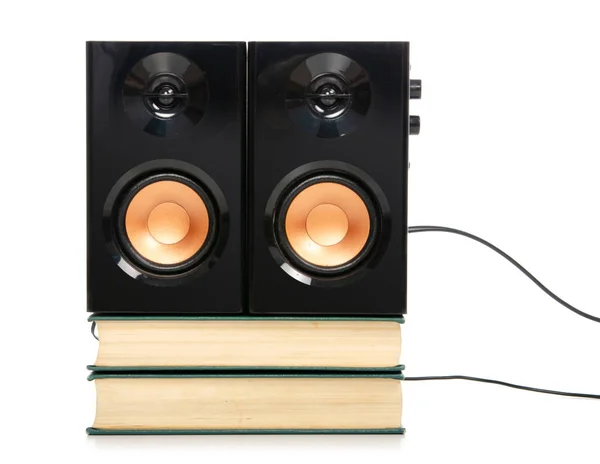 Kitap ses hoparlörleri sesli kitap — Stok fotoğraf