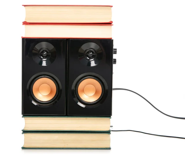 图书音频扬声器有声读物 — 图库照片
