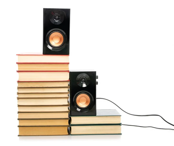 Bücher Audio-Lautsprecher Hörbuch — Stockfoto