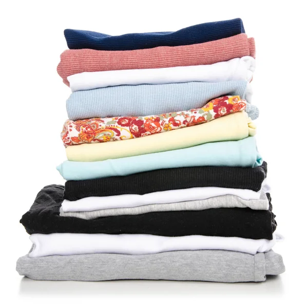 A stack of clothes t-shirt shirt — Stock Photo, Image