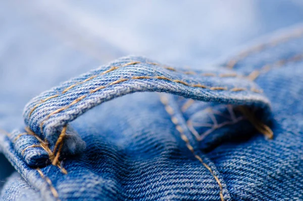 Kék farmer anyagot szövet textúra divat varrás szerelvények — Stock Fotó