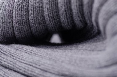 Gri kazak kumaş doku Tekstil sıcak bez