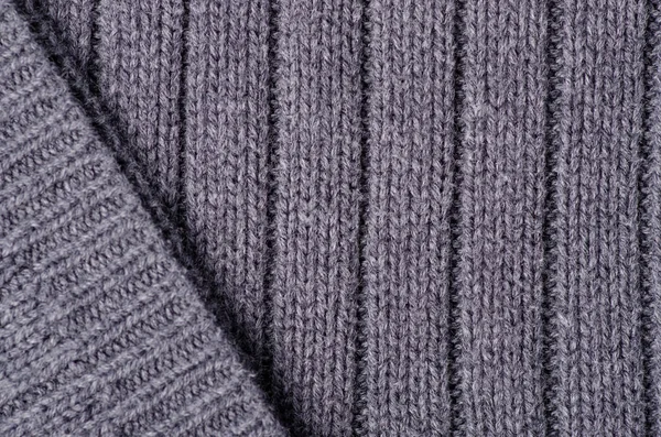 Maglione grigio tessuto tessitura tessuto caldo — Foto Stock