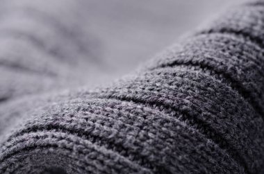 Gri kazak kumaş doku Tekstil sıcak bez