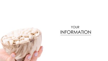 Beyaz erkek pial bir tabak fasulye el desen