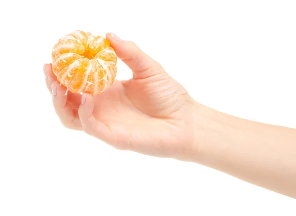 Mandarin tangerine in hand — Stock Photo, Image