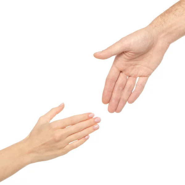 Руки помощи пара рук мужчина женщина — стоковое фото