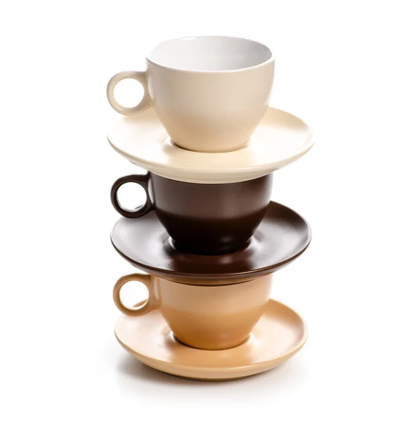 Conjunto de xícaras de café com pires — Fotografia de Stock