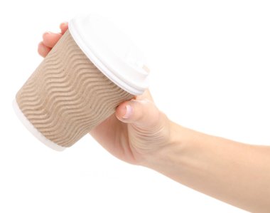 Kağıt bardak kahve el götürün