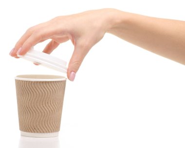 Kağıt bardak kahve el götürün
