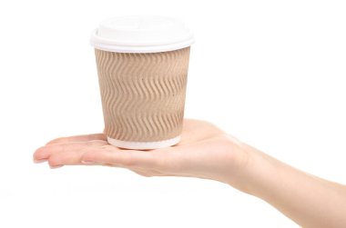 Kağıt bardak kahve el götürün