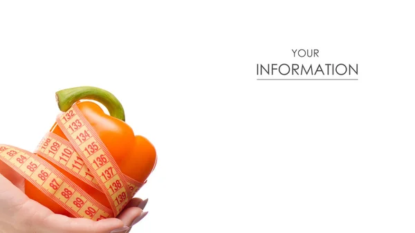 Oranje peper groenten centimeter in hand patroon — Stockfoto