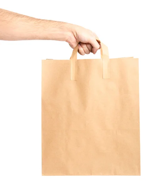 Paquete de entrega de bolsas en mano — Foto de Stock
