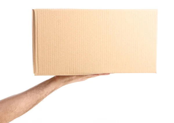 Entrega de cajas en mano — Foto de Stock