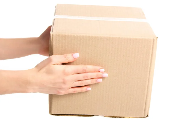Boxes delivery in hand — Stock Photo, Image