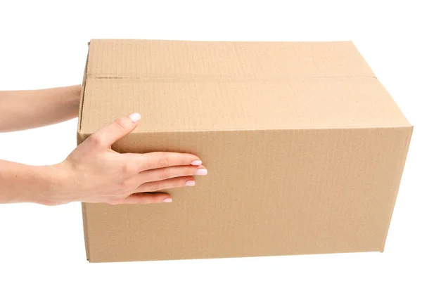 Boxes delivery in hand — Stock Photo, Image