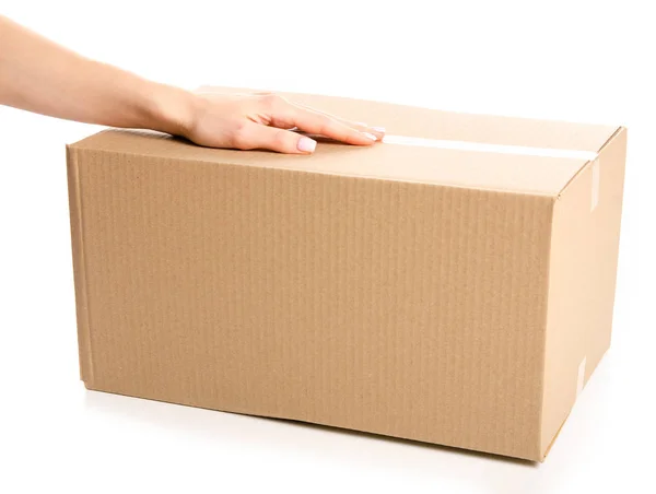 Boxes delivery in hand — Stock Photo, Image