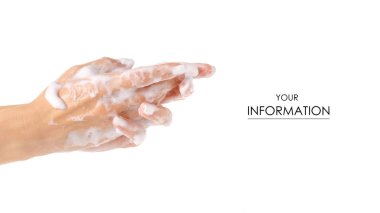 Sabunlu ellerini köpük desen