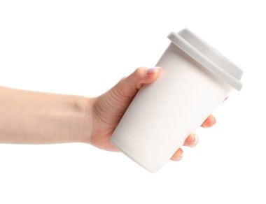 El Kupası kupa gri kapaklı Beyaz