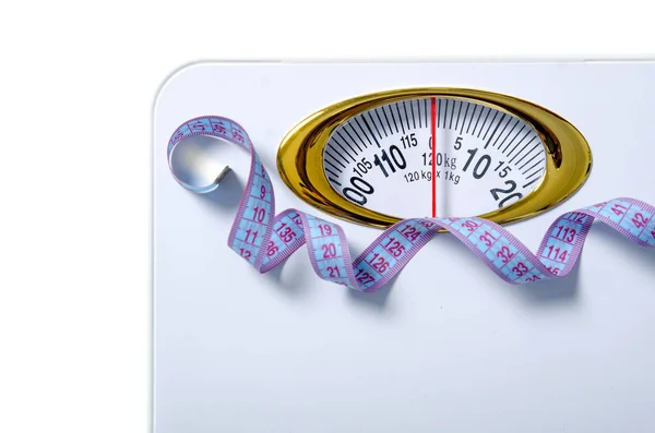 Escala de pesagem branca centímetro — Fotografia de Stock