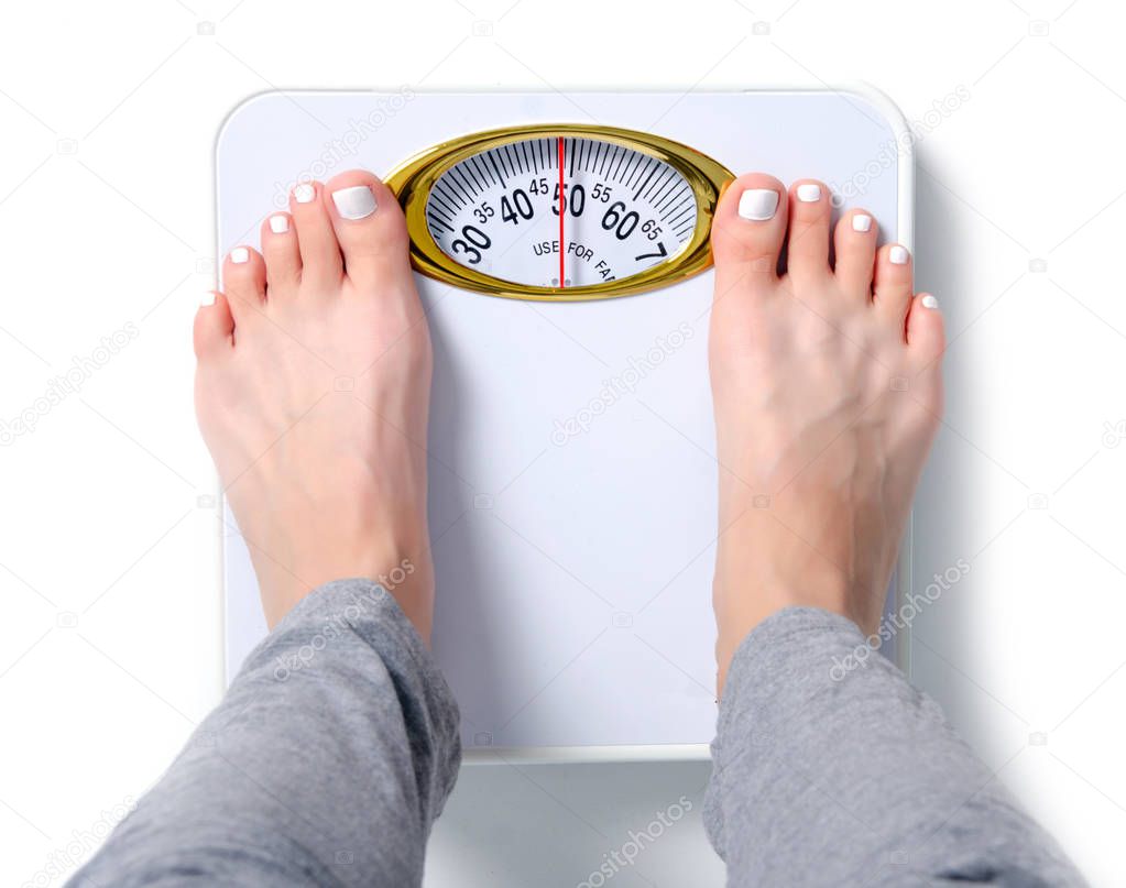 Female feet weighing scale