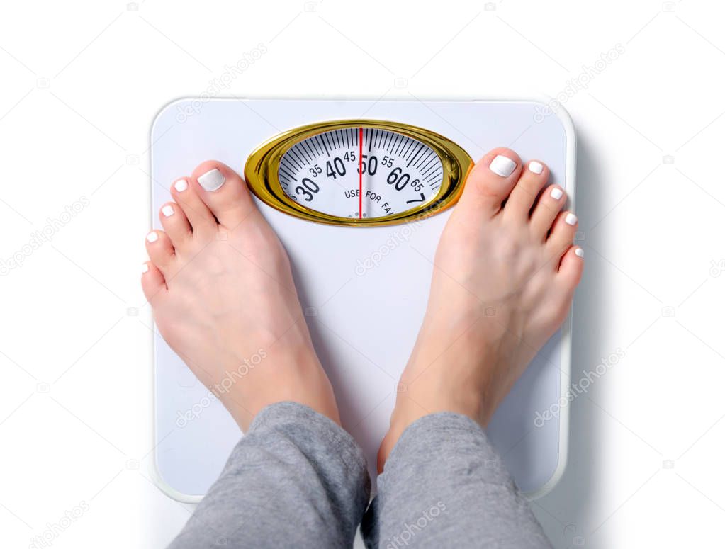 Female feet weighing scale