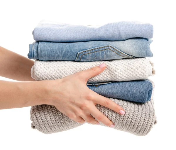 El kot kazak giyim yığını