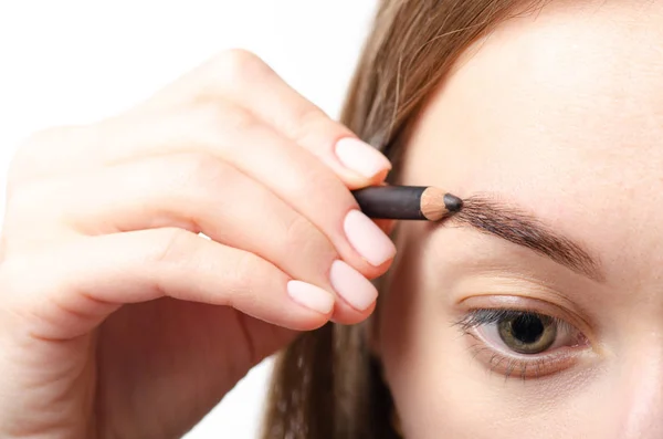 Kvinnliga ögon färg ögonbryn eyebrow pencil skönhet — Stockfoto