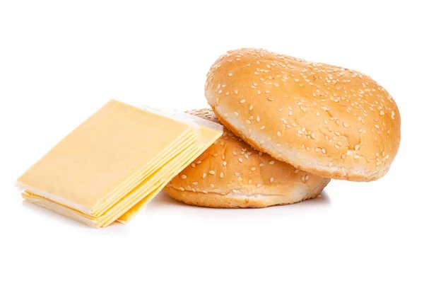 Brötchen für Burger Cheddar-Käse — Stockfoto