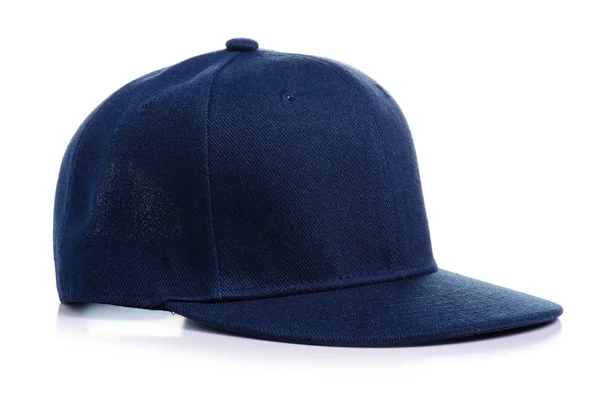 Blauwe cap textiel in hand — Stockfoto