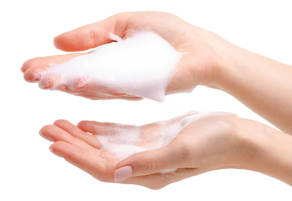 Soap hands in the foam beauty health — Stock Photo, Image