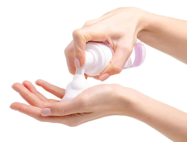 Facial wash v rukou krása zdraví — Stock fotografie
