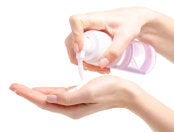 Facial wash v rukou krása zdraví — Stock fotografie