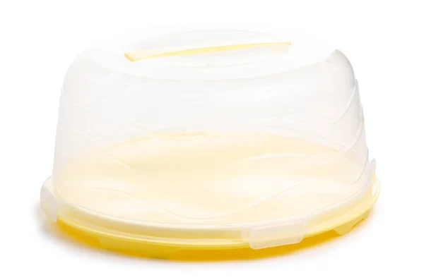 Plastic cake bowl plastic yellow — Stock Photo, Image