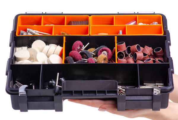 Organizer accessories to a drill in hand