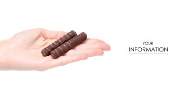 Çikolata şeker çubukları bir el desen