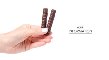 Çikolata şeker çubukları bir el desen