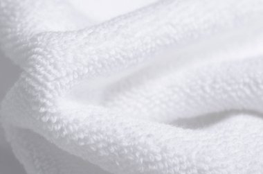 Beyaz havlu makro kumaş malzeme yumuşak banyo