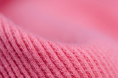 Kumaş sıcak pembe kazak tekstil malzeme doku