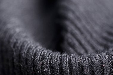 Kumaş sıcak siyah kazak tekstil malzeme doku